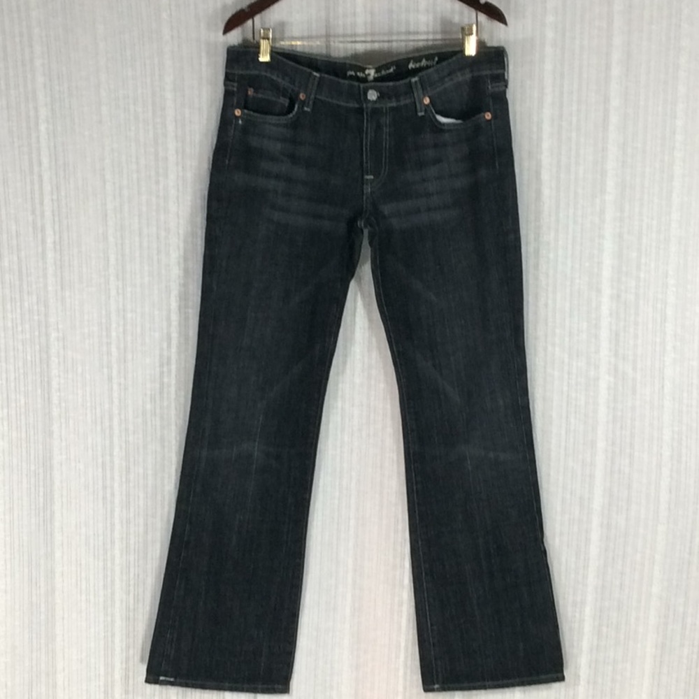 7 For All Mankind-Size 32-Black Wash Bootcut Jeans